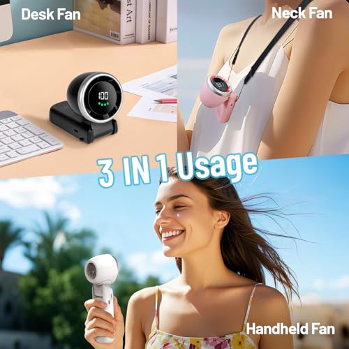 Kuesuny Handheld Fan - 16000RPM, 100-Speed Portable Fan for Travel & Outdoor Use