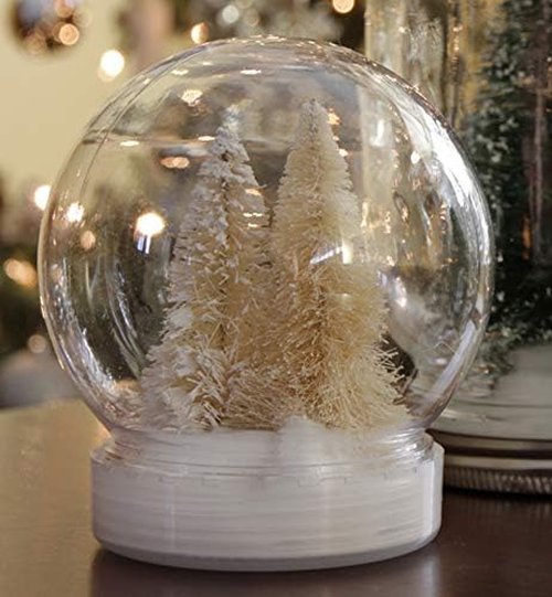 Creative Hobbies DIY Snow Globe - 4 Inch Clear Plastic Water Globe with Screw Off Cap for Custom Crafts