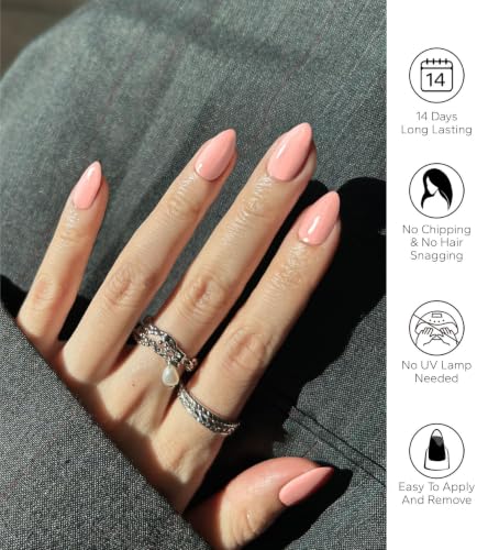 Gel Nail Polish Strips - 20Pcs Long-Lasting Easy Nail Wraps Light Pink
