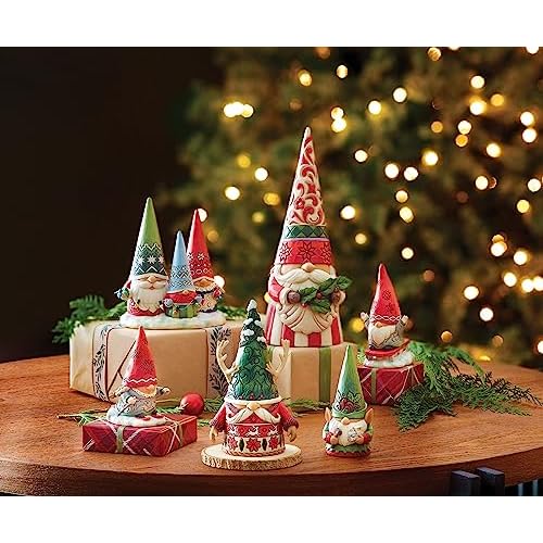Enesco Jim Shore Heartwood Creek Gnome with Braids Skiing Figurine, 4.33 Inch, Multicolor