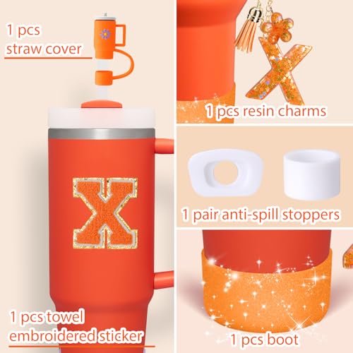 6-Piece Orange Cup Accessories Set for Stanley Tumbler 30oz/40oz