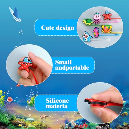 12PCS Under The Sea Silicone Straw Caps for 10mm Straws