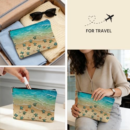 Sea Turtle Waterproof Makeup Bag & Travel Toiletry Zipper Pouch