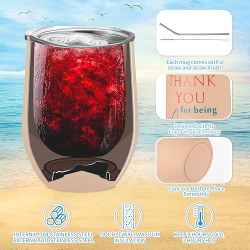 12 oz Inspirational Employee Appreciation Tumblers Bulk Set with Straws and Lids
