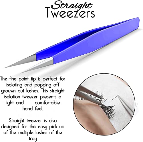 SIVOTE Eyelash Extension Tweezers for Classic & Volume Lashes, 2-Pack Purple