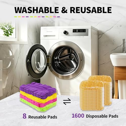 8-Pack Reusable Microfiber Duster Refills Compatible with Swiffer Handles