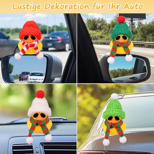 Cute Winter Duck Dashboard Ornament with Hat & Sunglasses