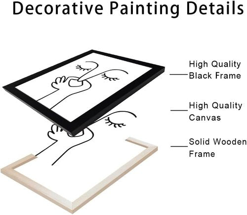 AIANHUA Bathroom Wall Art - Humorous Black and White Canvas Print | Modern Minimalistic Decor