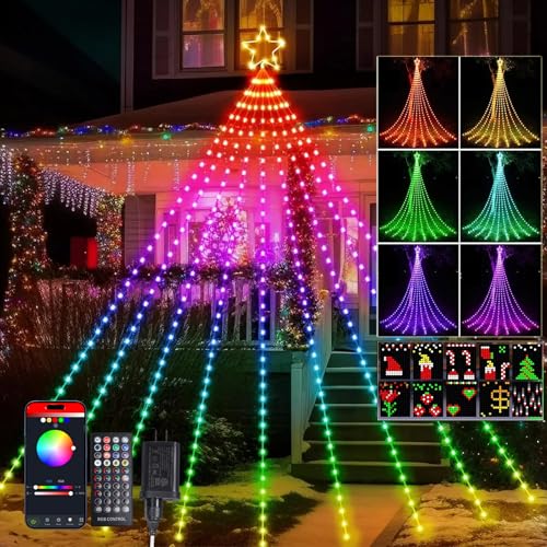 16.4ft LED Christmas Tree Lights with App & Remote Control - Waterfall Decor