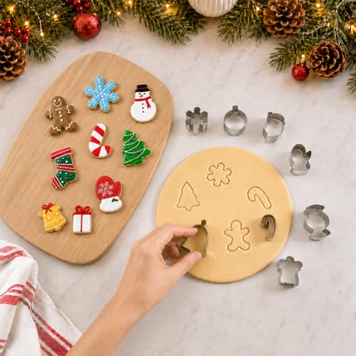 Mini Christmas Cookie Cutters Set - 22 Stainless Steel Holiday Baking Tools