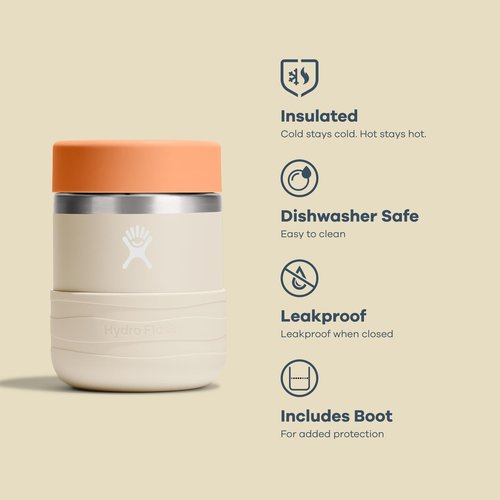 Hydro Flask Insulated Food Container - Snack Container for Kids and Lunch Box - 12 Oz Food Jar in Koala Gray