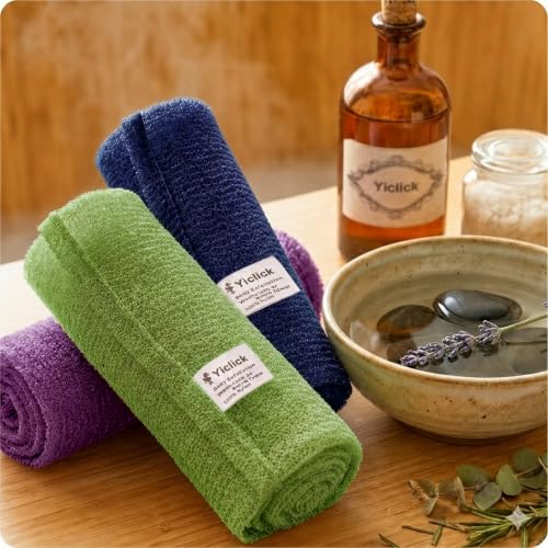 Yiclick Exfoliating Washcloth Set - 3pcs Body Scrubber Towels
