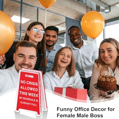 Funny Boss Desk Sign - Office Humor Decor for Boss's Day Gifts