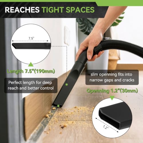 1-1/4" Shop Vacuum Crevice Tool Attachment - 2 Pack for Tight Spaces