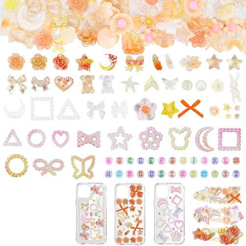 2200 Pcs Junk Case Charms Kit Pearl Flower Bow Phone Case DIY Craft