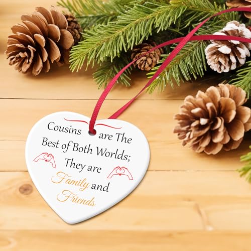 Cousin Gift Heart Ornament - Long Distance Friendship Keepsake