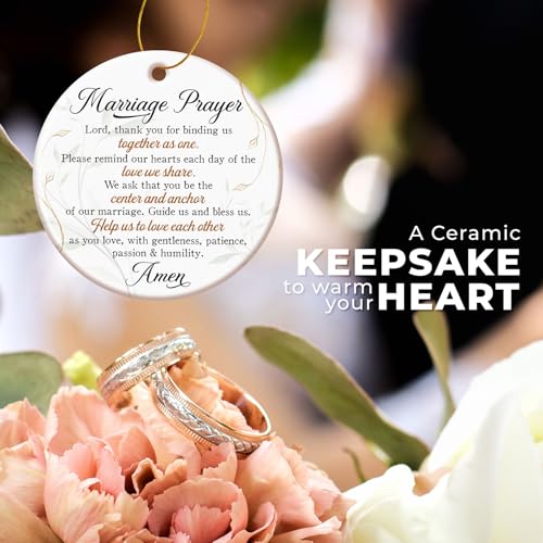 ZAGKOO Marriage Prayer Ornament - Christian Wedding Gift for Couples