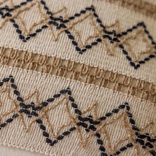 vctops Boho Cotton Linen Lumbar Pillow Cover 12x20 Inch with Tassels