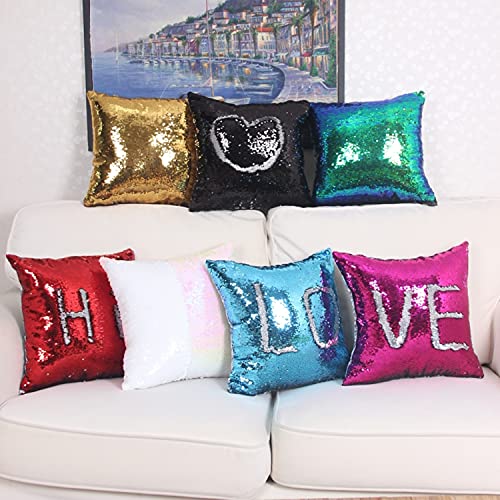 Sublimation Sequin Pillow Covers 16x16 Silver - 2 Pack Reversible Blanks