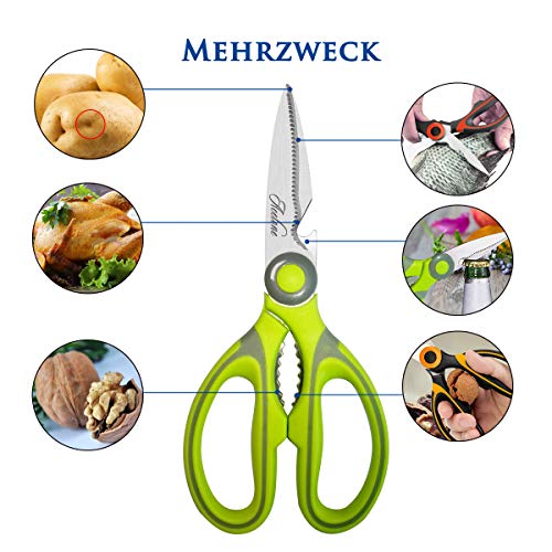 Acelone Heavy Duty Kitchen Shears - Ultra Sharp Stainless Steel Scissors for Meat, Vegetables, and More