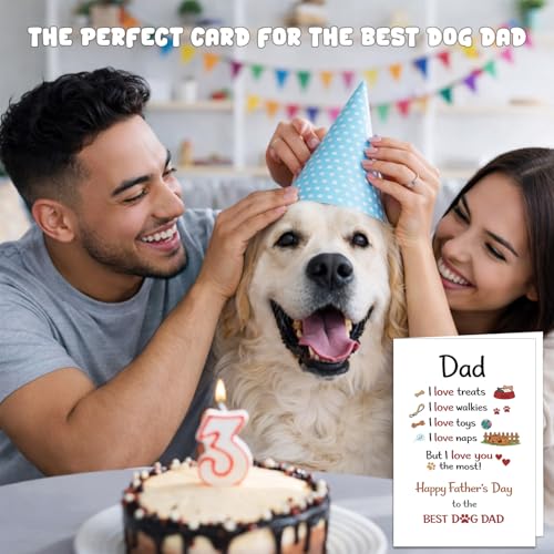 Funny Dog Dad Father's Day Card - 5.5" x 8" for Pet Lovers