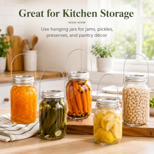8-Pack Stainless Steel Mason Jar Hangers for 3.4 Inch Wide Mouth Jars