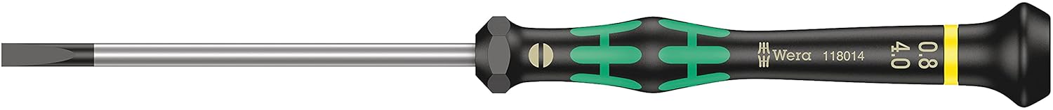 Wera 2035/6 Electronics Screwdriver Set - 6-Piece Kraftform Micro Slotted & Phillips with Rack
