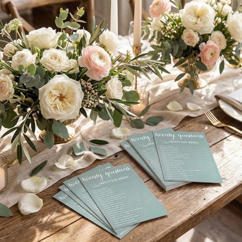 25 Pcs Bridal Shower Bingo Game Cards for Wedding Parties