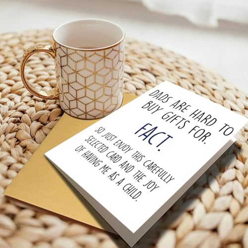 Funny Father's Day Card for Dad with Gold Envelope - 5x7