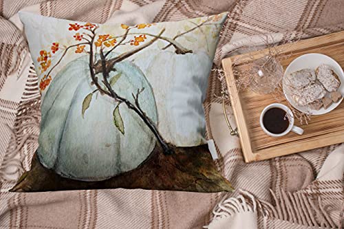 Taysta 20 x 20 Inch White Pumpkin Throw Pillow Cover - Pack of 1