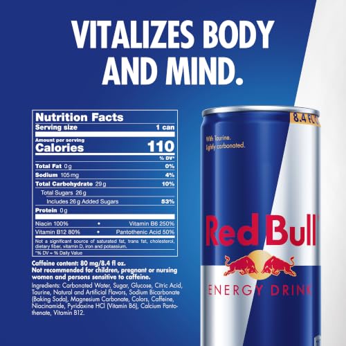 Red Bull Energy Drink 8.4 Oz - 4-Count Pack for Boosted Energy