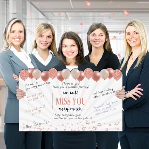 Jumbo Goodbye Card for Coworkers - Rose Gold Farewell Card