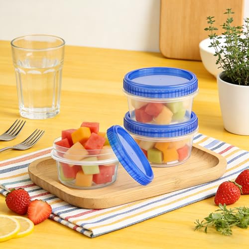 8 Oz Stackable Freezer Containers with Screw On Lids - 6 Pack