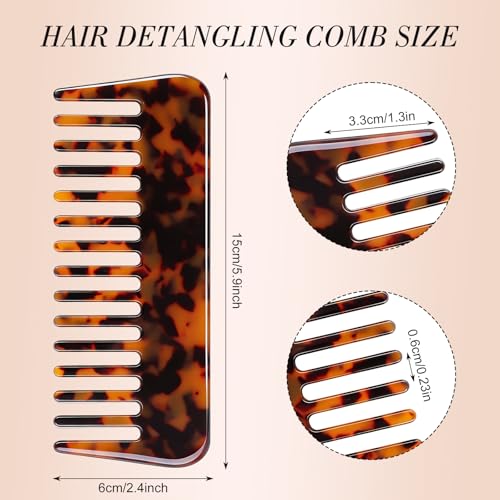 Obeoby 2-Pack Large Wide Tooth Hair Detangling Comb for Curls