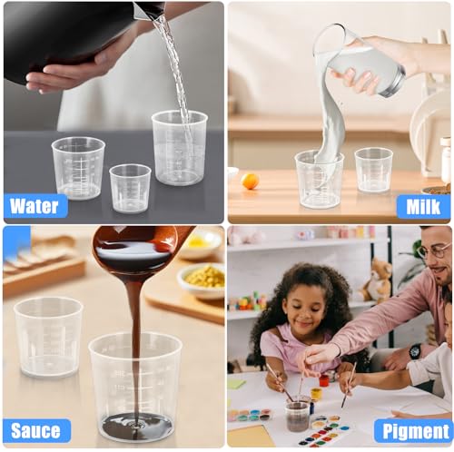 DTDNZKN 3-Pack Measuring Cups Set - BPA-Free Plastic, 30/60/100ml