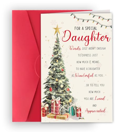 Funny Christmas Card for Daughter - Merry Xmas Greeting Card
