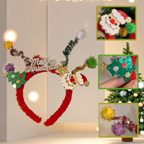 Christmas Headband Cute Plush Santa Claus Hair Hoop for Holiday Party