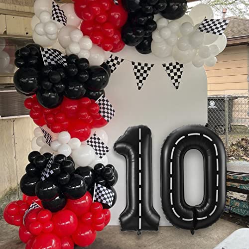 Race Car Number 0 Balloon 40 Inch Black Two Fast Birthday Party