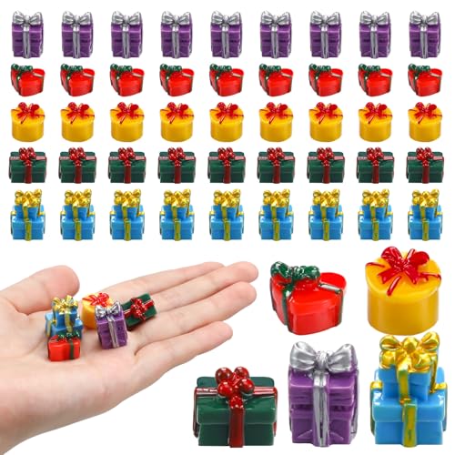 Bucherry 50 Pcs Miniature Christmas Gift Boxes - Cute Decor