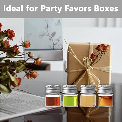 4-Pack 5ml Mini Glass Jars with Aluminum Screw Caps for Crafts & Storage