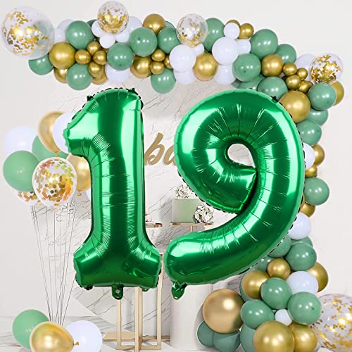 40-Inch Green Number 80 Foil Balloon for 80th Birthday Celebration