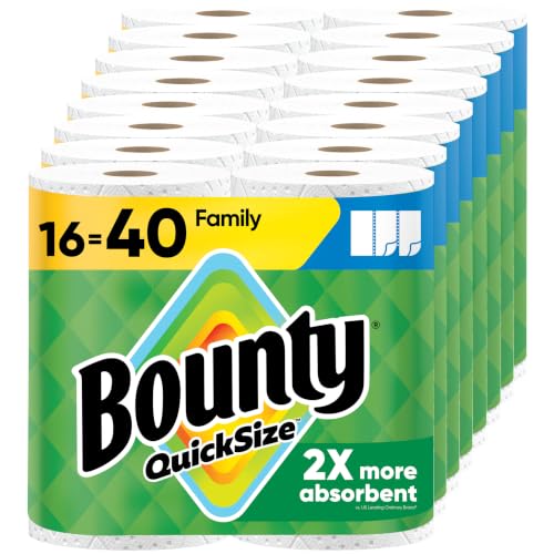 Bounty Quick Size Paper Towels - 16 Family Rolls (40 Regular Rolls)