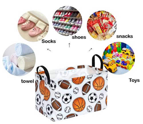 DUYIY Rectangular Color Balls Laundry Basket - 14.5" x 10.2" x 9.4"
