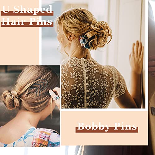 Black Bobby Pins and U Shaped Hair Pins Set - 200 Pcs with Storage Box