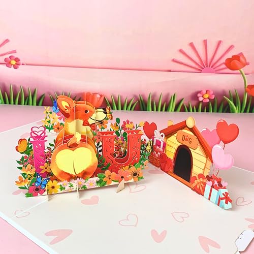 Corgi Pop-Up Card - 3D Valentine's Day Greeting Card