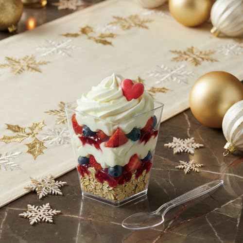 Legredic 30 Pack 5 oz Plastic Dessert Cups with Spoons | Clear Party Serving Cups