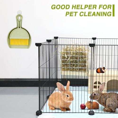 RYPET Mini Dustpan and Brush Set for Small Animal Cages - Green