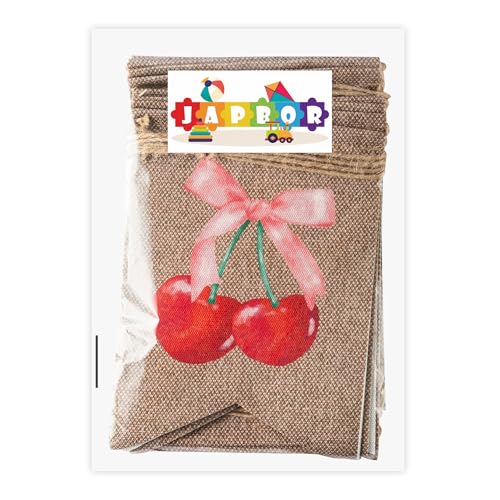 Cherry Party Banner Set - 3PCS Burlap Decorations for Celebrations