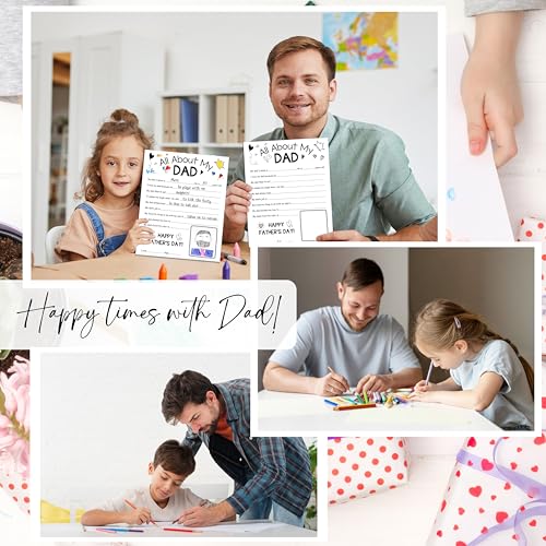 Father's Day Fill-in Questionnaire & Coloring Cards, 5 Pack