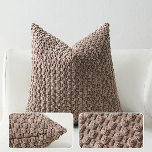 Corduroy Throw Pillow Covers 18x18 - Pack of 2, Bohemian Decor